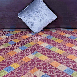 Cotton Brocade Silk King Red Brown
