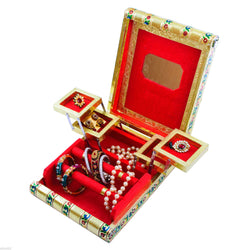 Golden Meenakari Book Jewellery Box