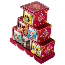 Ceramic 6 Drawers Chest Pyramid - Red