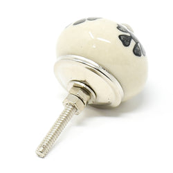 Round Black & White Ceramic Knobs - Pack of 10