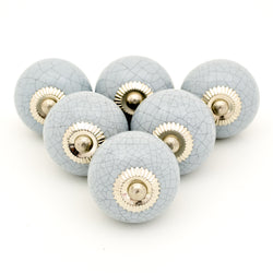 Grey Crackle Round Ceramic Knobs