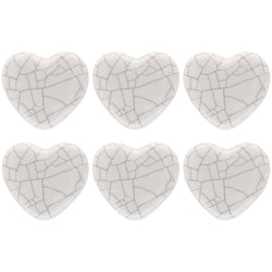 White Crackle Heart ceramic drawer knobs 