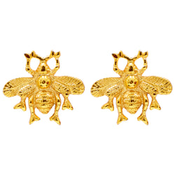 Set of 2 - Golden Bumble Bee Knob