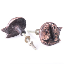 Sleeping Fox Bronze Knob