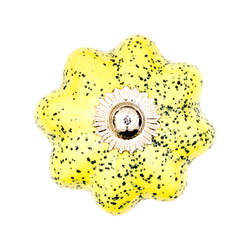 Yellow with Grit Pumpkin Ceramic Knob