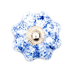 Blue Sparkles Pumpkin Ceramic Knob