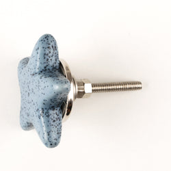 Grey with Grit Star Ceramic Knob