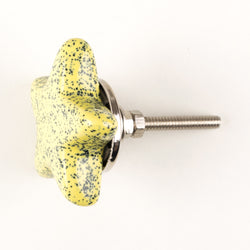 Yellow with Grit Star Ceramic Knob